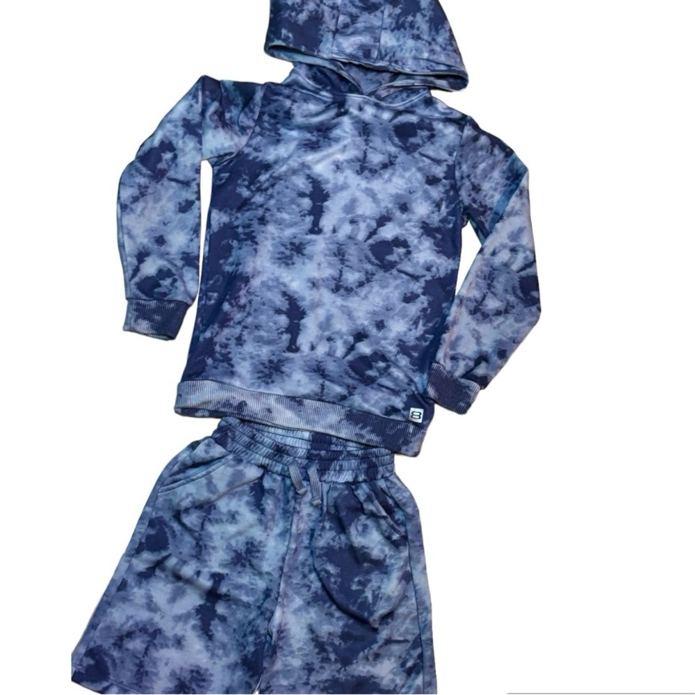 Boys Blue Active Hoodie and Short Set, Size 8